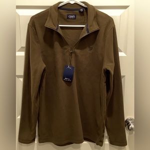 Men’s Chaps Everyday Quarter Zip Fleece Pullover, Size Medium